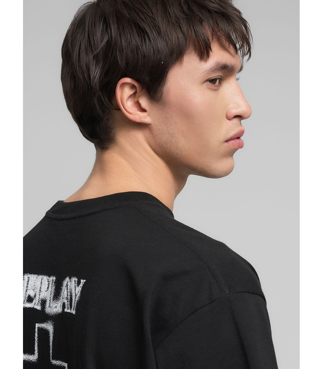 オーバーフィット REPLAY X MARTIN GARRIX ロゴ Tシャツ 詳細画像 ブラック 6